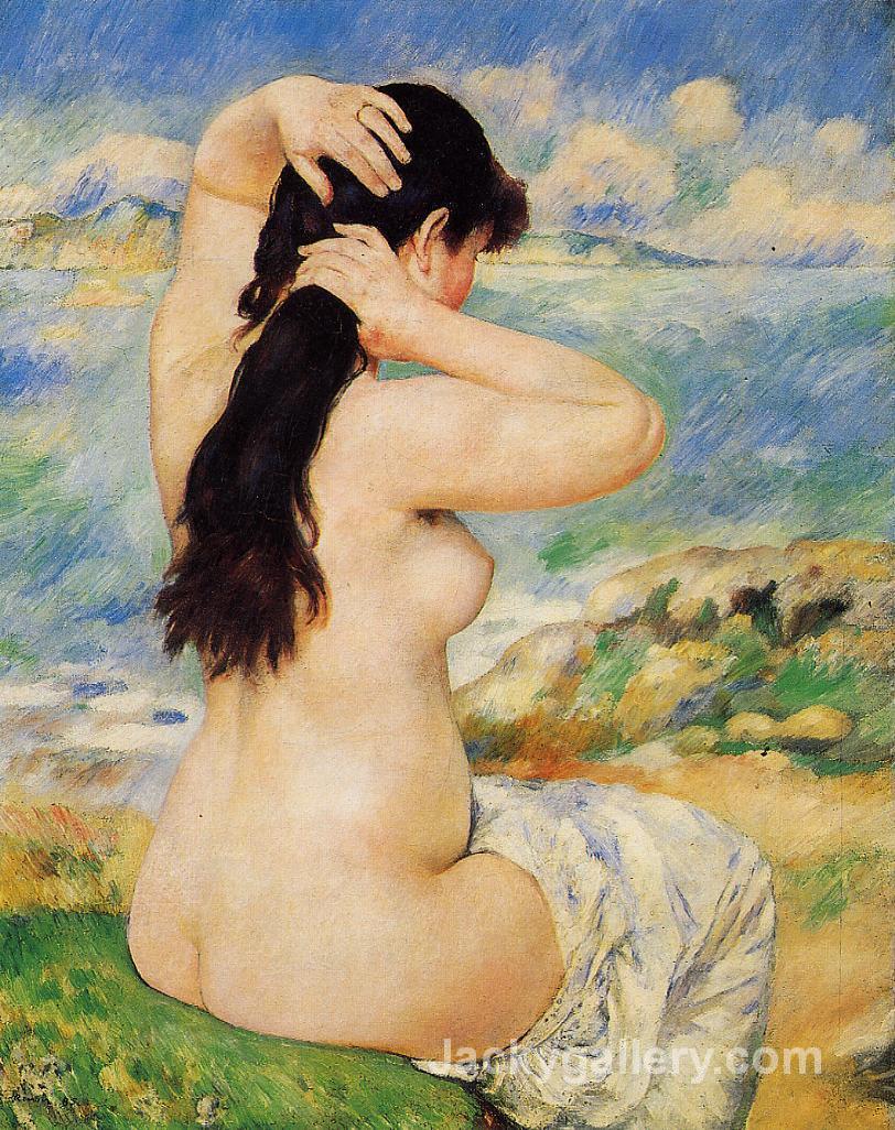 Nude Fixing Her Hair by Pierre Auguste Renoir paintings reproduction